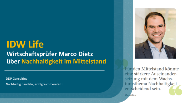 IDW -Life -Nachhaltigkeit: Große Aufgaben für den Mittelstand